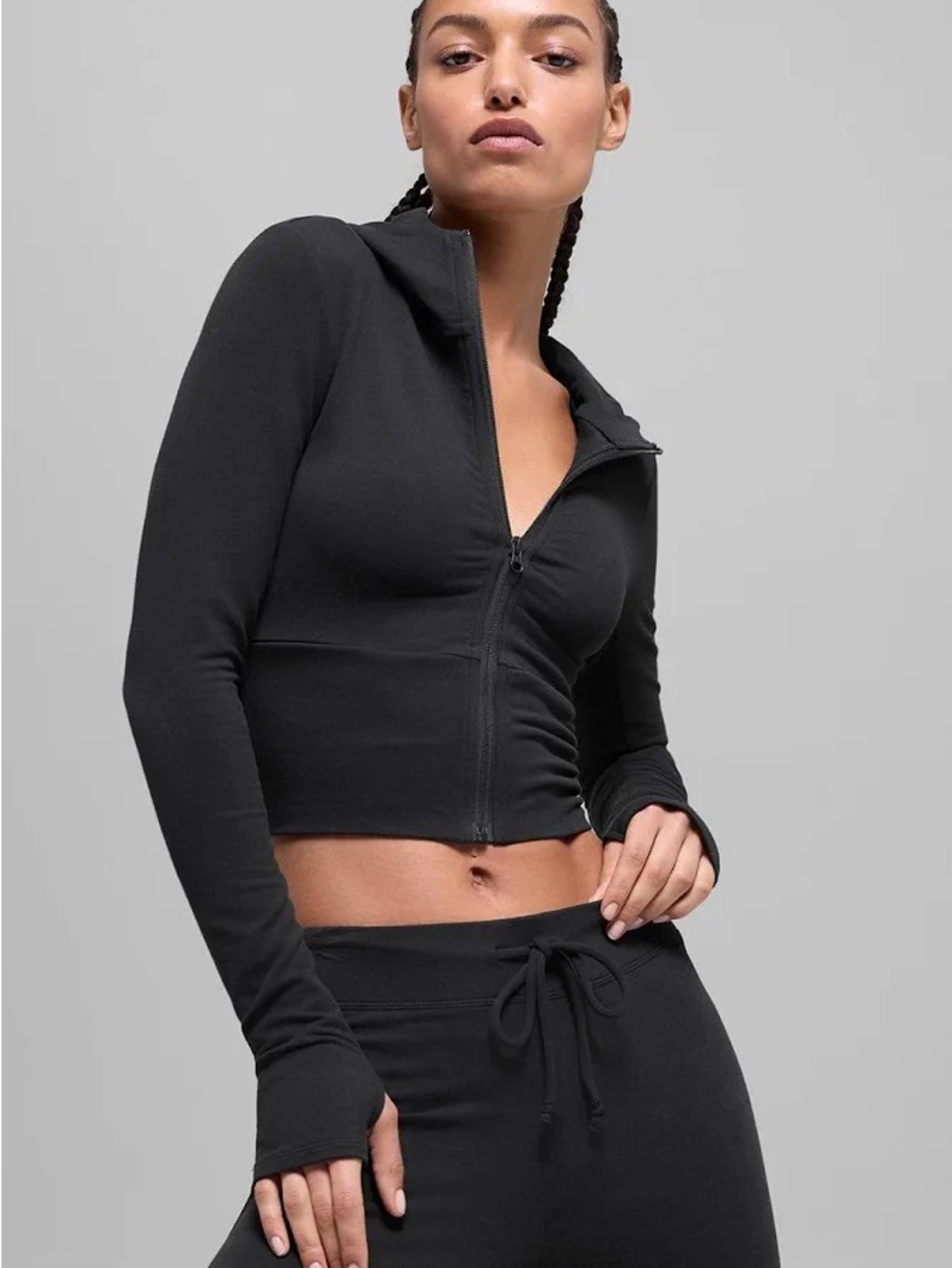 ALO Yoga sway cropped hoodie full zip nwt s m l zip-up